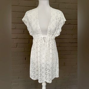 Becca  textured lace swim dress / cover-up S-M